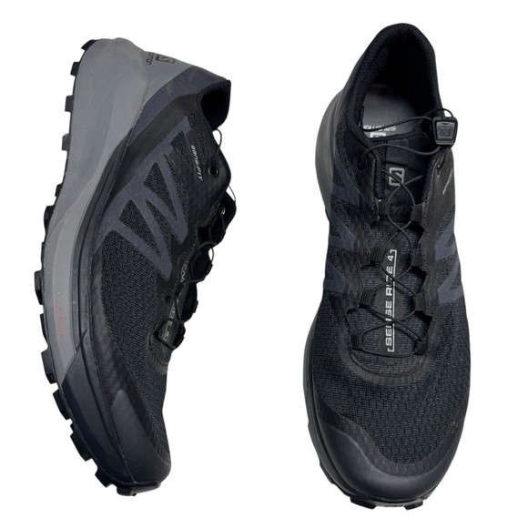 Salomon  Sense Ride 4 Trail Running Shoes Sneakers Auto Laces Mens Sz 11 Black main image 5